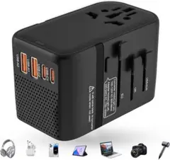 超小型 220Vから100V 変圧器 海外旅行用 海外コンセント変換プラグ