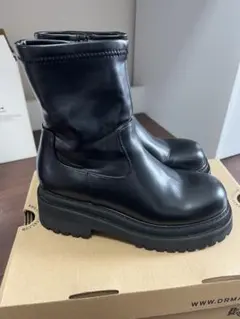 EVOL イーボル　ブラック サイドゴアブーツ 厚底