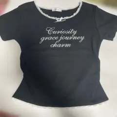 INGNI ブラック Tシャツ レース付き