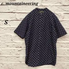 c. mountaineering【S】 半袖シャツ バンドカラー ドット柄 紺