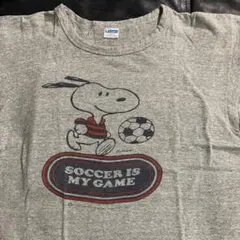 70sチャンピオン染み込みスヌーピー サッカー Tシャツ Lサイズ