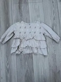 mamarakuベージュ フリル トップス
