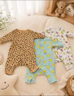 ベビー用　ロンパース　カバーオール　3点　セット BREEZEブリーズ60cmのサムネイル