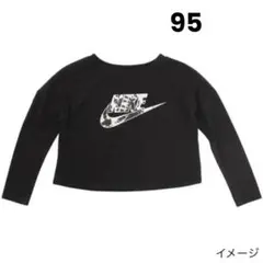 新品 NIKE ロンT 長袖Tシャツ 黒 95(3T) キッズ 女の子 ガールズ