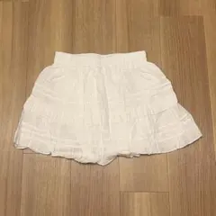 新品　noncloudy 韓国　ギャザーフリル　チューミニスカート　ホワイト　M