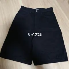 ユニクロ　デニムバミューダショーツ　ブラック　黒　ハーフパンツ　サイズ26