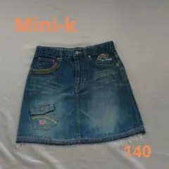 MINI-Kデニムスカート カラフル刺繍付き