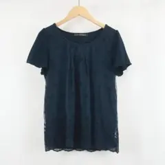 美品 UNITED ARROWS レーヨン フラワーパンチング 刺繍 カットソー