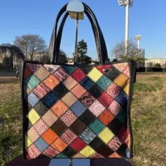 ⭐︎超希少⭐︎ 　クロコダイル　パイソン　オーストリッチ　コンビ　ハンドバッグ