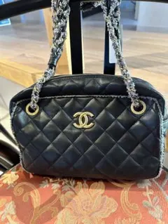 CHANEL ツイード　チェーンショルダーバッグ　マトラッセ