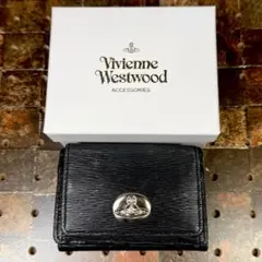 ◆ヴィヴィアンウエストウッド◆三つ折り財布 ブラック サフィアーノ