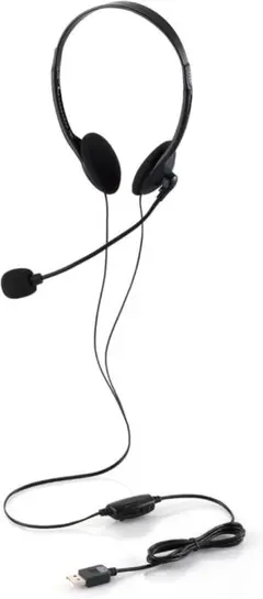 ELECOM HS-HP01SUBK ヘッドセット オーバーヘッド マイク付き