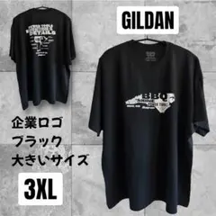 か*ー様 USA古着 GILDAN 3XL ブラック 半袖Tシャツ 企業ロゴ 大