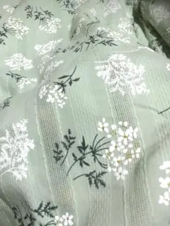 綿プリント　ミントグリーン