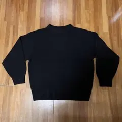 未使用　ユニクロU プレミアムラムローゲージセーター　ブラック　黒　メンズ L