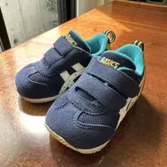 asics キッズ・ベビー　スニーカー ネイビー/ターコイズ/イエロー
