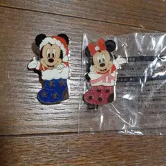 ミッキー ミニー クリスマス ピンバッジセット
