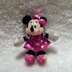 ミニーマウス ぬいぐるみ 約10cm 水玉模様