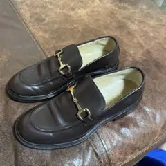 Gucci ブラウンレザー ローファー 5B イタリア製