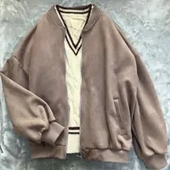 エレンカーレドュエ ブラウン スエード風 ブルゾン MA-1