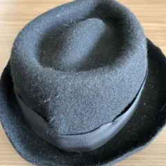 BEANS ウールフェルトハット 黒 赤リボン