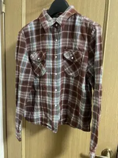 ネルシャツ　ブラウン　L