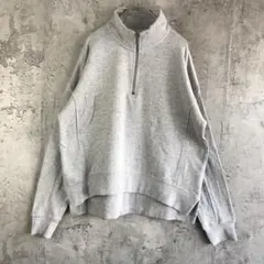 Y3447古着　トレーナー　スウェット　ハーフジップ　グレー　無地