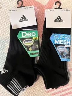 adidas メンズ ソックス 3足組×2 合計6足 26-28cm