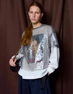 1回着用 メゾンスペシャル Sheer sequins Over T-Shirtのサムネイル