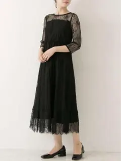 アーバンリサーチ　オケージョンワンピース　黒ドレス　お呼ばれドレス