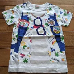 2回着用　ミキハウス だまし絵Tシャツ 120