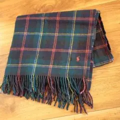 美品　ralph lauren ラルフローレン　ウールブランケット 緑　チェック