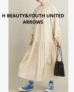 タグ付　H BEAUTY&YOUTH UNITED ARROWS ベージュワンピ