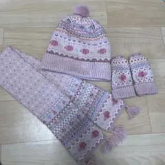 ファミリア　ニット帽子 手袋 マフラーセット