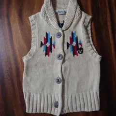 DOUBLE.B ベージュ ニットベスト 120