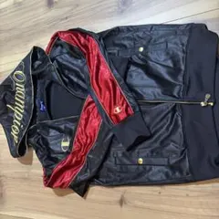 Champion フード付きジャージ ブラック/レッド
