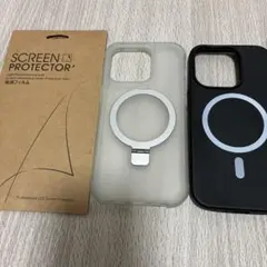 iPhone 14Pro用 ケース2種 画面フィルムセット