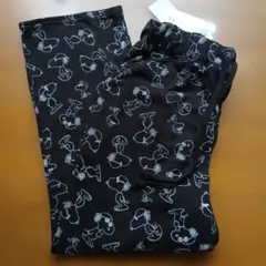 新品☆スヌーピー☆総柄☆Mサイズ総ゴム☆裏起毛ルームパンツ黒