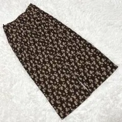 美品 『レイカズンフェバリ』 (F) 花柄ロングスカート Aライン 深スリット