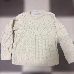 アイボリー ケーブルニットセーター 長袖