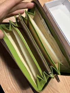 長財布 ラウンドファスナー ブラウン グリーン　コシノジュンコのサムネイル