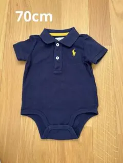 RALPH LAUREN 半袖 ロンパース ショートオール ネイビー　70cm