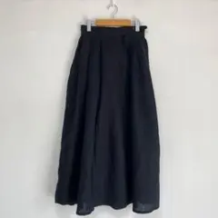 【スタジオクリップ】リネン100% 麻　ロングスカート【M】フレア　くすみカラー