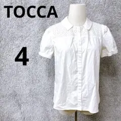 4926 トッカ ブラウス 4 白 レース 半袖 清楚 上品 オフィス 通勤