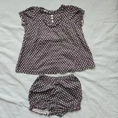 タルティーヌエショコラ　ダークグレー水玉 80