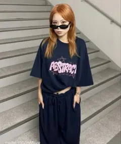 セダクル sedacle ネイビー ピンク ロゴ Tシャツ y2kのサムネイル