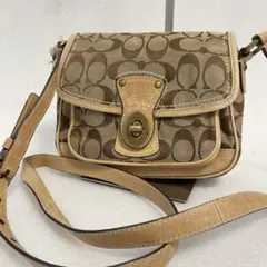 COACH コーチ シグネチャー ターンロック ショルダーバッグ