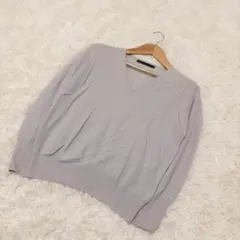 Spick & Span カシミヤ100% Vネックニット 淡グレージュ