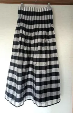 【1月末まで販売】FONT LAB フレアスカート ブラックチェック