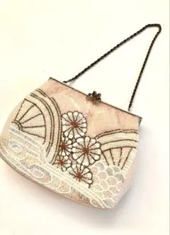 ✳️細かいビーズ刺繍 花柄 和装用バッグ